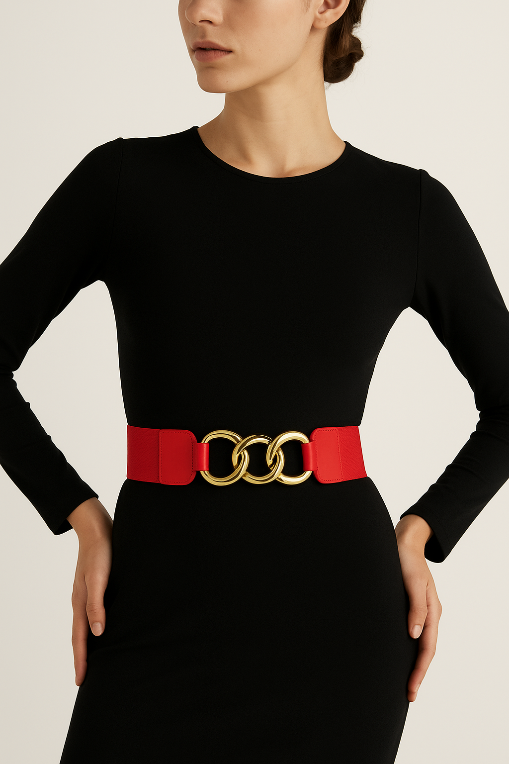 PS Metallic Croc Effect Elastic Belt